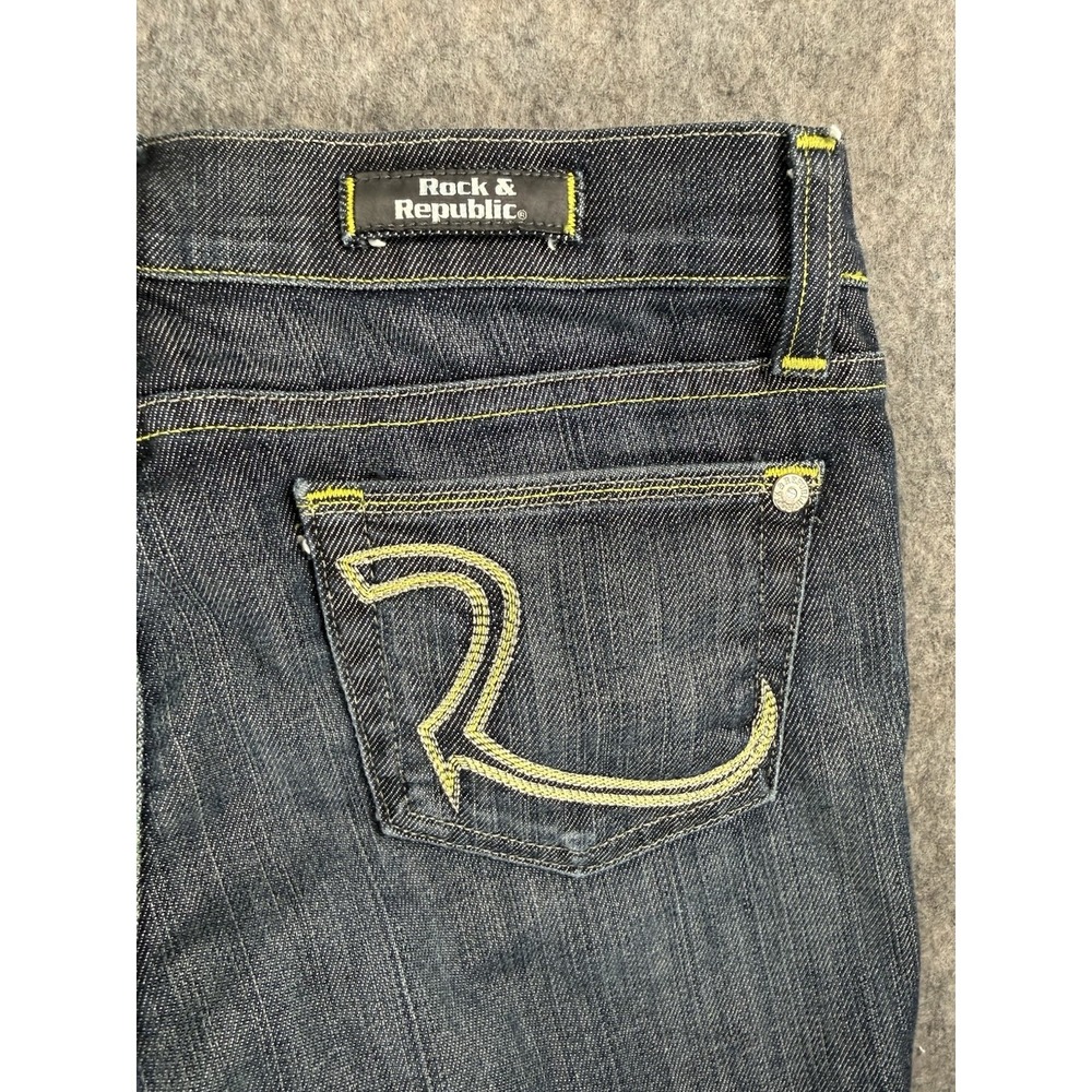 Rock & Republic Costello Jeans Women's 26 Dark Wash Straight Leg Denim - Picture 11 of 13